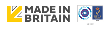 Made In Britain and ISO 9001 Logos
